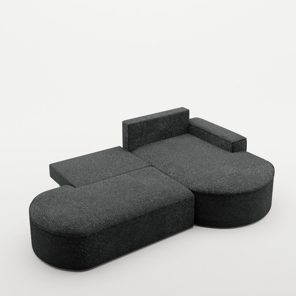 ECKSOFA Modena Pro - Komfort Und Stil stoff Arena Graphit Rechts - Graphitfarben, Holz (278/179cm) - Kaiser Möbel