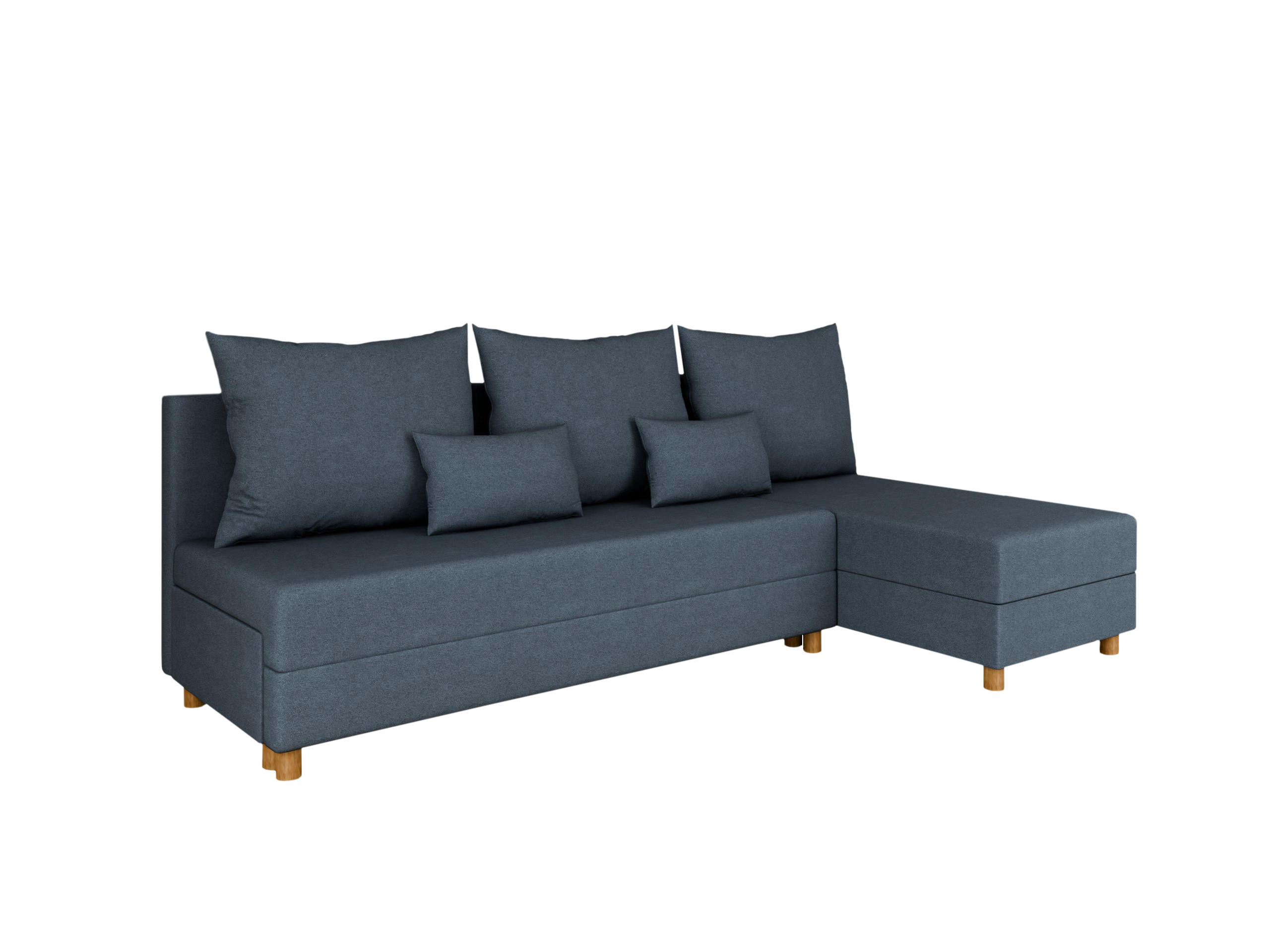 ECKSOFA Lellice L-Form- links oder rechts montierbar, blau - Blau, Holz (214/122cm) - Panda Möbel