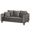 2-SITZER SOFA - Samt - Grau, Textil (178/85/90cm) - home24