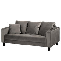 2-SITZER SOFA - Samt - Grau, Textil (178/85/90cm) - home24