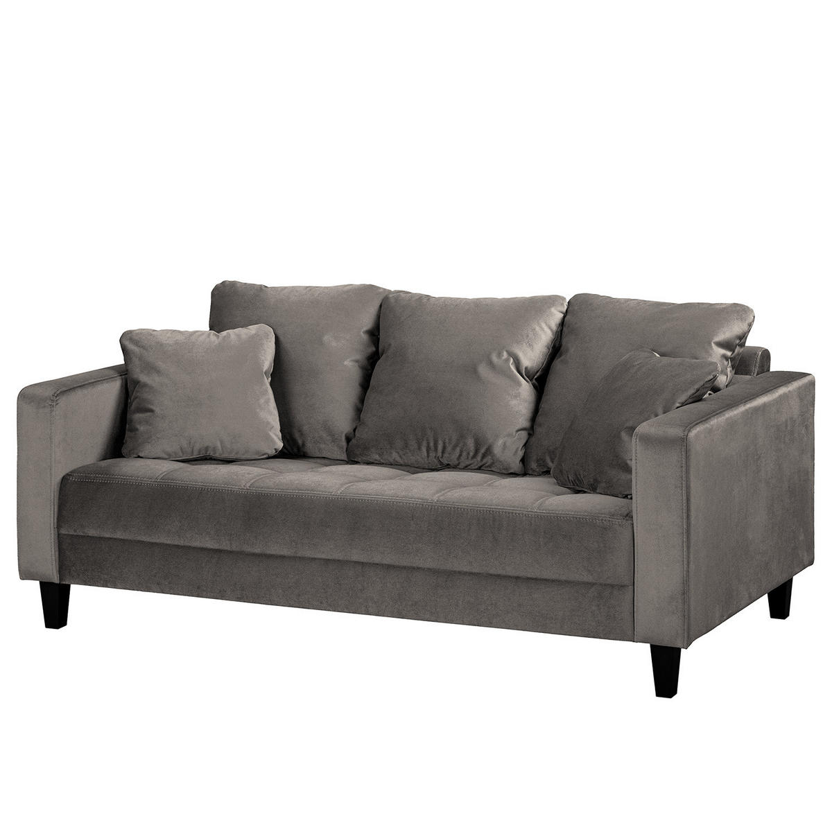 2-SITZER SOFA - Samt - Grau, Textil (178/85/90cm) - home24