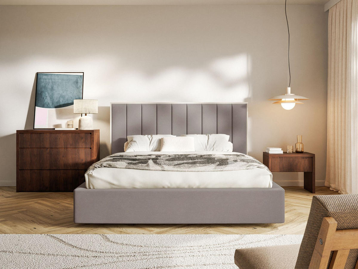 POLSTERBETT Togents Braun mit Veloursbezug und Bettkasten, 160x200 cm - Braun, Textil (160/200cm) - Selsey