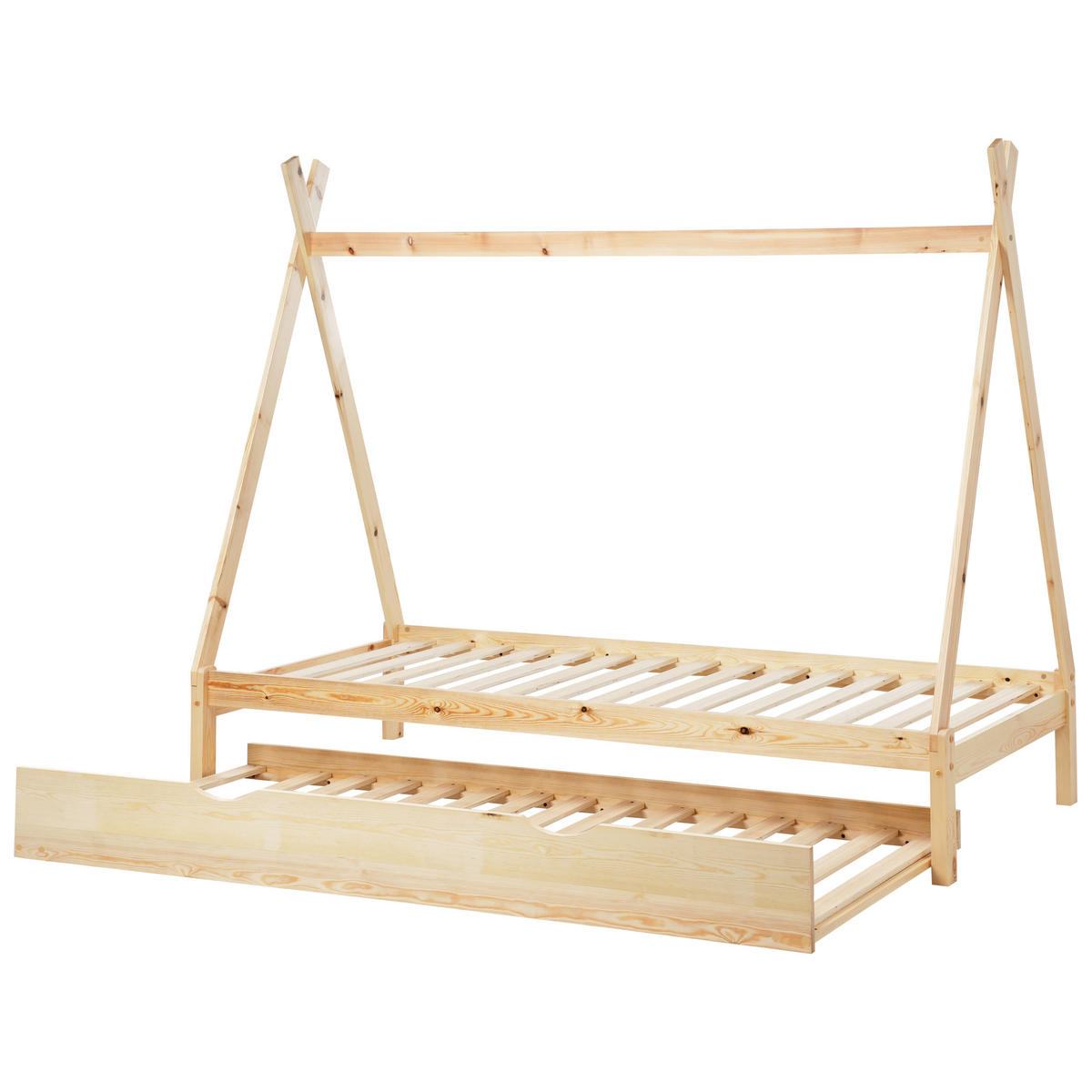 KINDERBETT 90x200 cm Heller Holzfarbton Talmontiers - Hellbraun, Holz (90/200cm) - Beliani