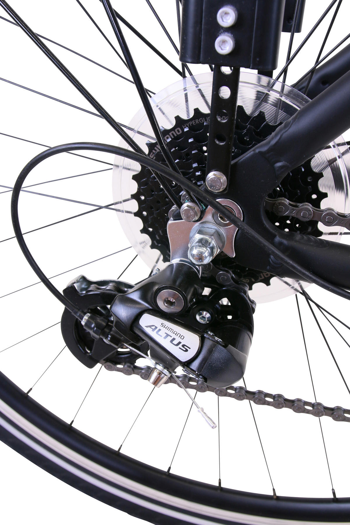 TREKKING Lady Premium Black 3x8 Gang 28 Zoll Gr: 44cm & 48cm - Schwarz, Metall (44cm) - Hawk Bikes