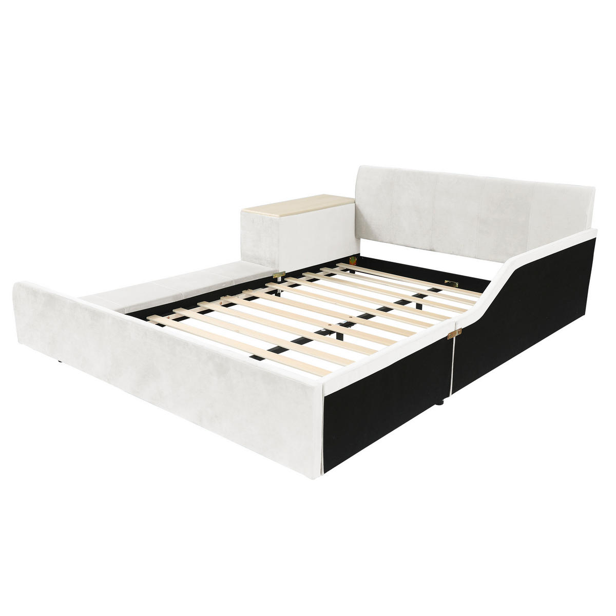 KINDERBETT 140/200 cm DE-02193, in Weiß, mit Schreibtisch und Hocker - Weiß, Holzwerkstoff (140/200cm) - ComfortXL