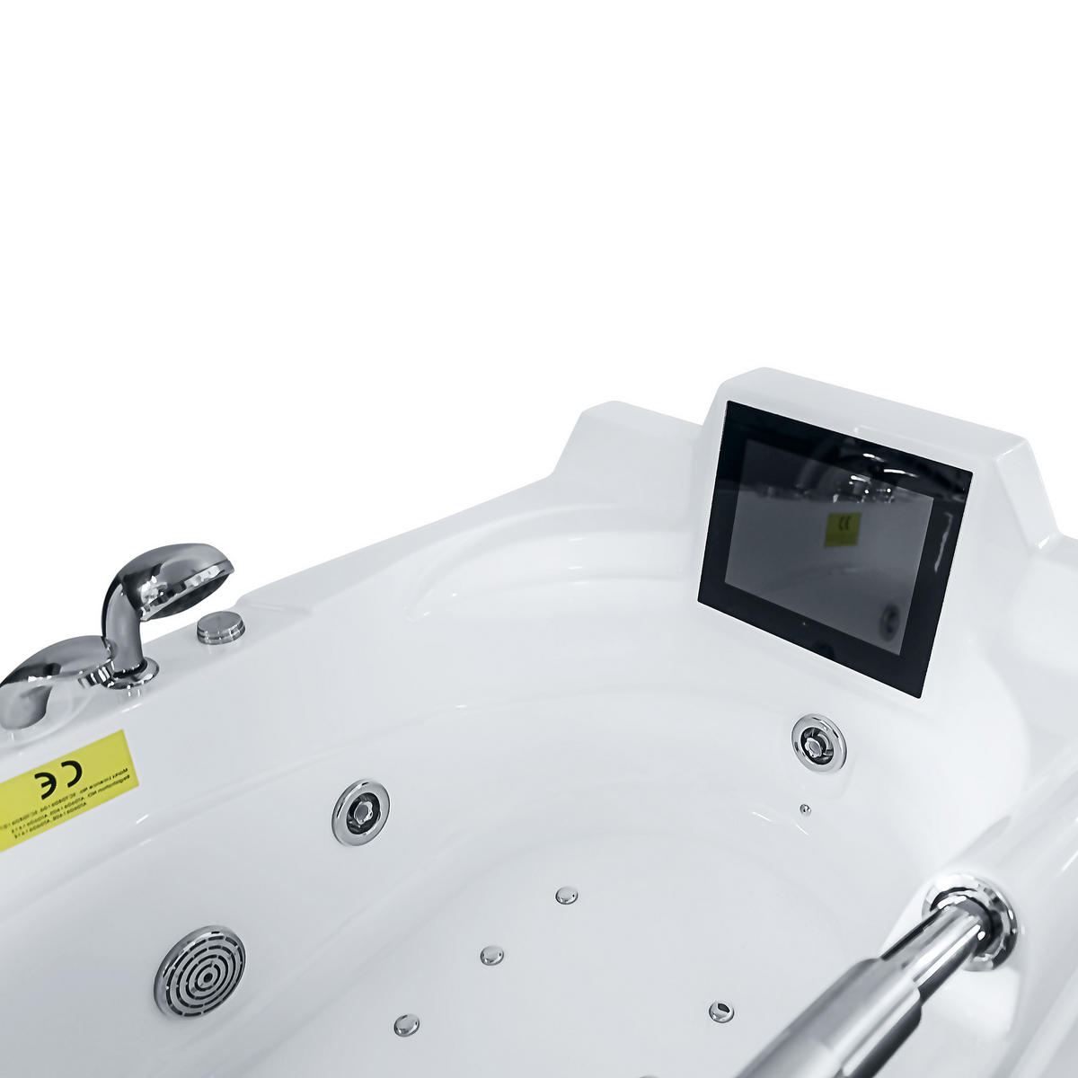 WHIRLPOOL Pool Badewanne mit TV T42L-TH-ALL 171x92cm - Weiß, Glas/Kunststoff (92/79/171cm) - AcquaVapore by Sandra Jentho