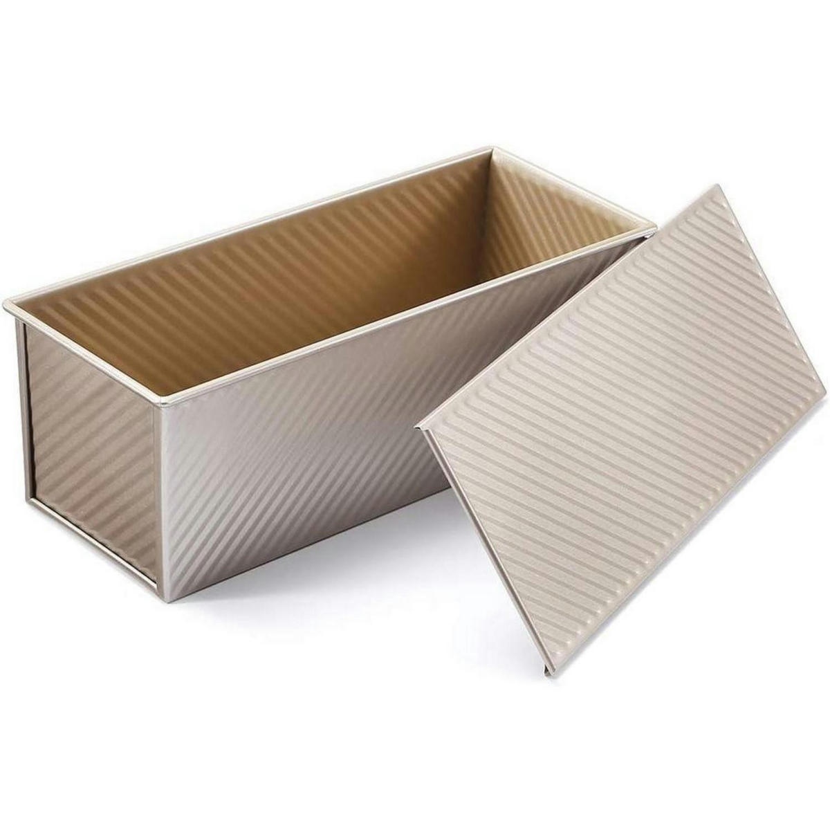 BROTBACKFORM mit Deckel 34 x 13,5 x 12 cm Champagner Gold - Beige, Metall (13.5/13/35cm)
