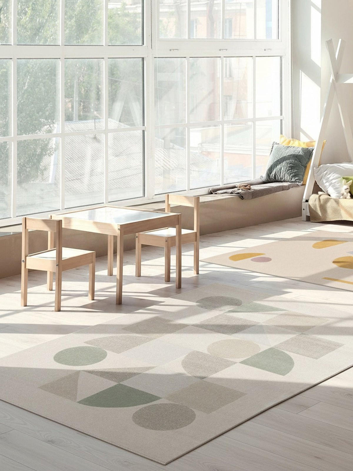 GEOMETRISCHER Teppich weich und bequem grün - Grün, Textil (120/170cm) - AFK Living