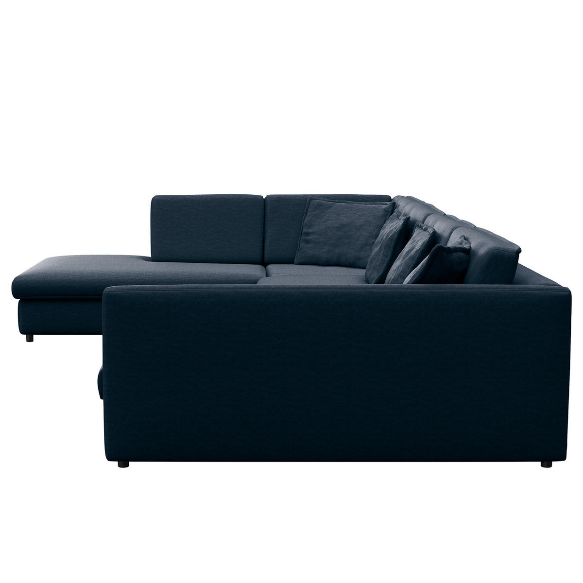 WOHNLANDSCHAFT - Blau/Schwarz, Kunststoff/Textil (431/84/272cm) - home24