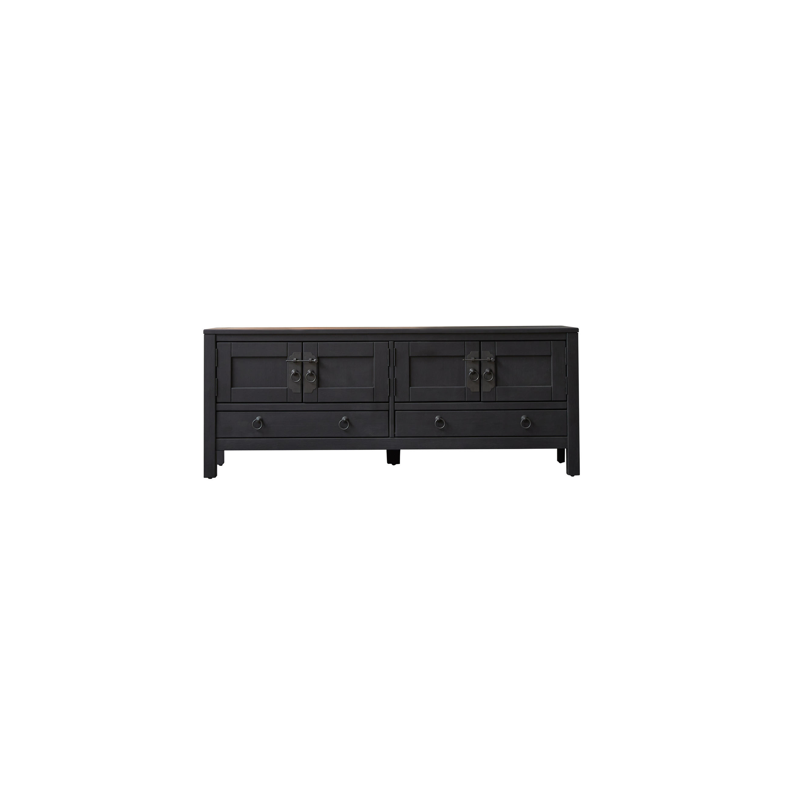 TV-SCHRANK Thaki Black Schwarz aus Pinie - Schwarz, Holz (140/55/40cm) - Tikamoon
