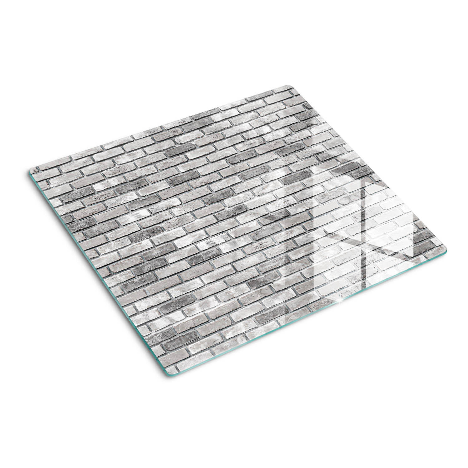 GLASPLATTE 60x52 cm Ziegelmauer - Grau, Glas (60/0.4/52cm) - TULUP