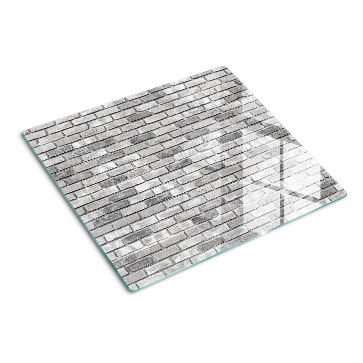 GLASPLATTE 60x52 cm Ziegelmauer - Grau, Glas (60/0.4/52cm) - TULUP