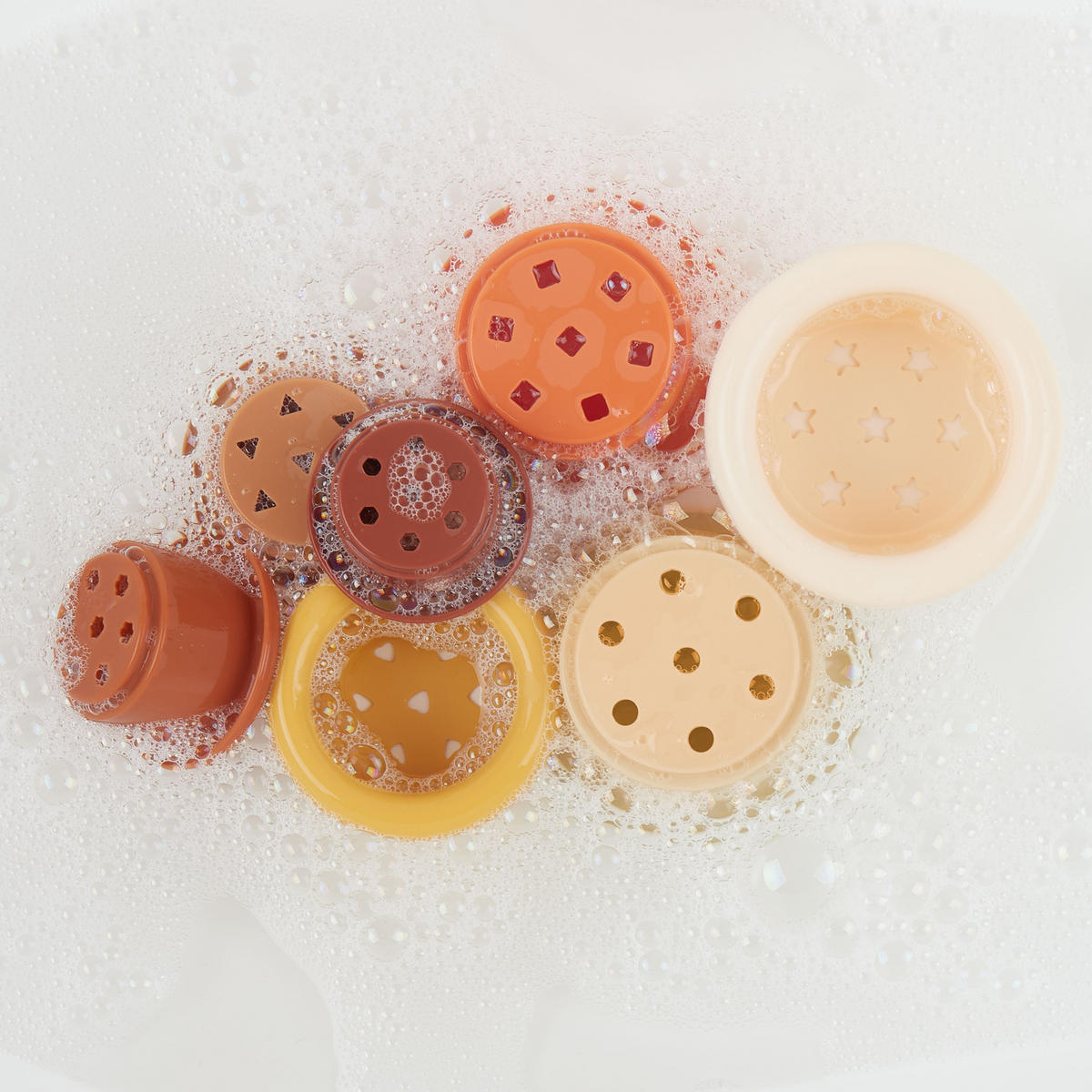 STAPELBECHER Stapelturm Silikon - ab 6 M - Dunkelorange, Kunststoff (80/75cm) - Bieco Spielwaren