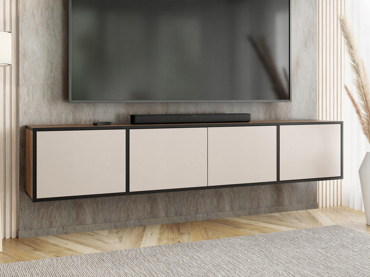TV-LOWBOARD EDI 4 Craft Gold Eiche / Kaschmir – 4-türig - Honigeiche/Kaschmir, Holzwerkstoff (206.4/42/38.9cm)