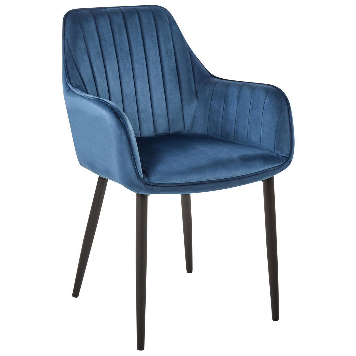 ÉTKEZŐSZÉK 2 darabos Szett Bársony Kék Wellston - kék, textil/fém (60/84/61cm) - Beliani