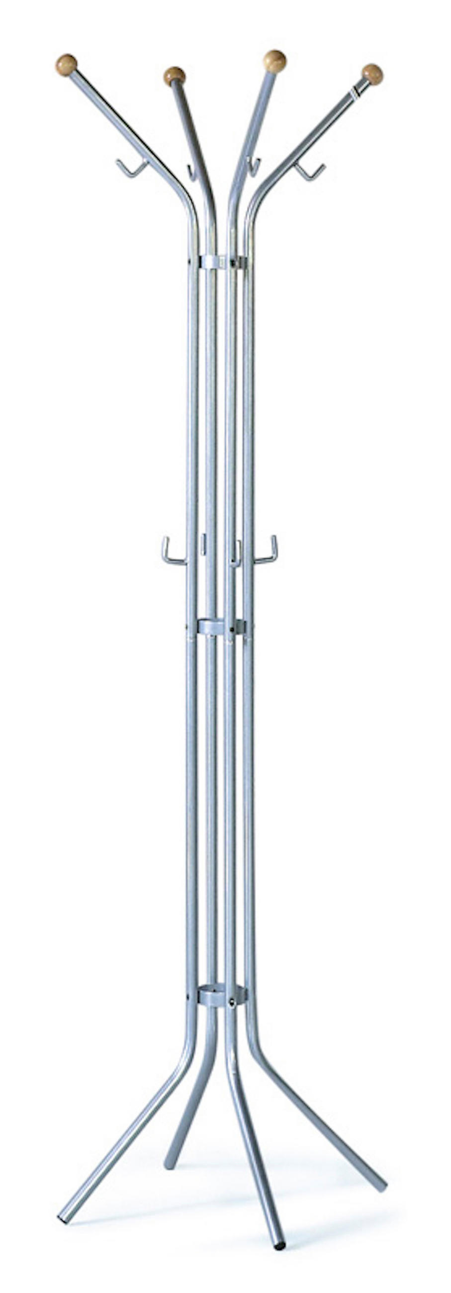 GARDEROBE Aus Metall Mit Holzknöpfen Höhe 175 cm Grau - Grau, Metall (58/175/58cm) - PROREGAL
