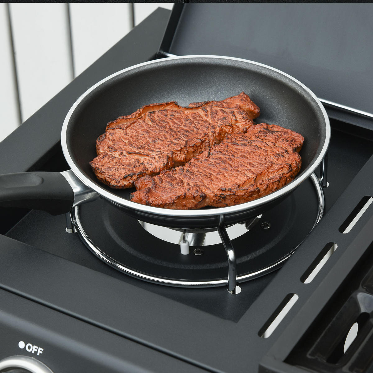 GASGRILL DE-10328 3 Hauptbrenner + Seitenbrenner Schwarz - Schwarz, Metall (50/100/110cm) - ComfortXL
