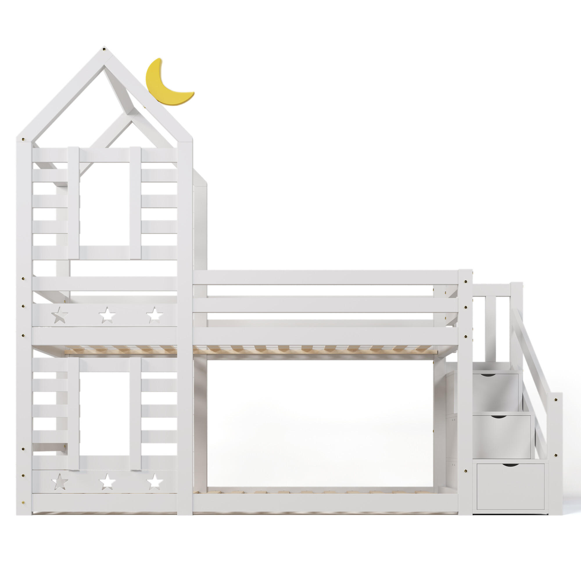 KINDERBETT Weiß 245/97/217 cm - Weiß, Holzwerkstoff (97/217/245cm) - Urban Meuble