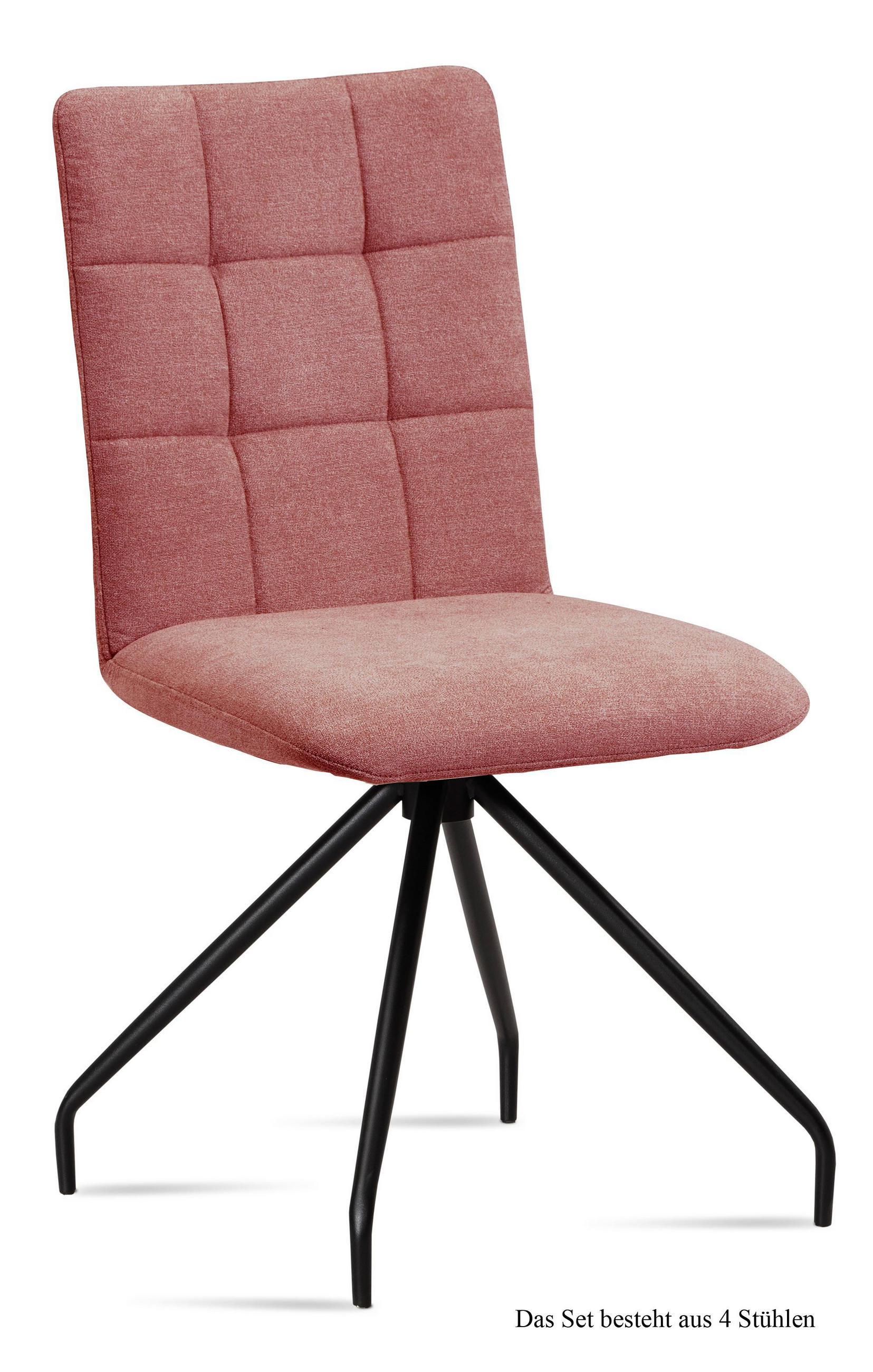 ESSZIMMERSTUHL (4er-Set) Devera 47x91x60 Schwarz/Rosewood - Dunkelrosa/Schwarz, Kunststoff (60/91/47cm) - 58aufmkessel