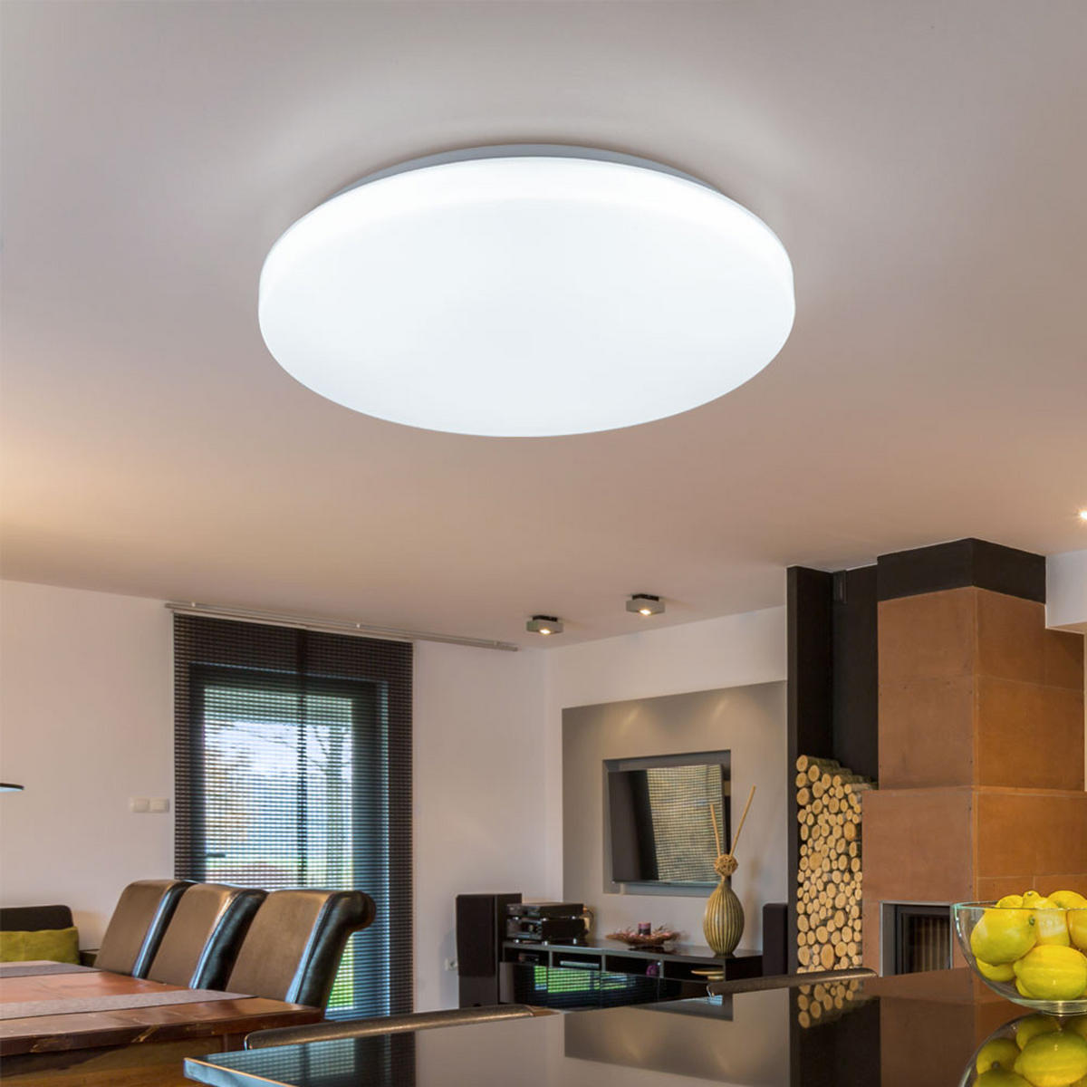 LED DECKENLEUCHTE Eisen Weiß - Weiß, Metall (28/28/6cm)