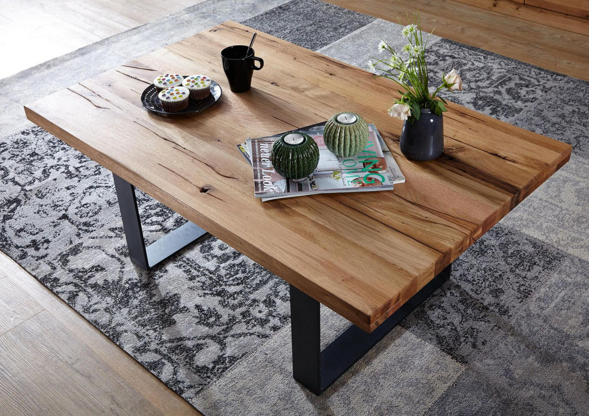 COUCHTISCH Wild-/Zerreiche 110x70x45 natur geölt MONTREUX #116 - Braun, Holz (110/70/45cm) - Massivmoebel24