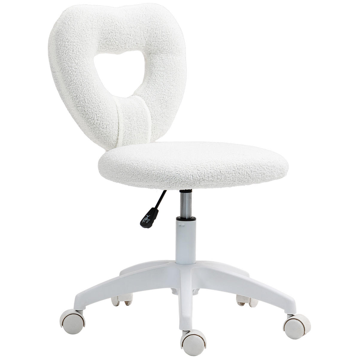 DREHSTUHL DE-05031 Herzförmige Rückenlehne, gepolstert Weiß - Weiß, Metall (45/88/56cm) - ComfortXL