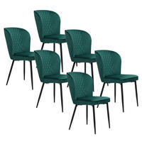 STUHL 6er-Set mit Metallgestell und hochverdichteter Polsterung im modernen Design für Esszimmer Küche und Home Office, grün - Grün, Textil (43/86/47cm) - Luhomfu