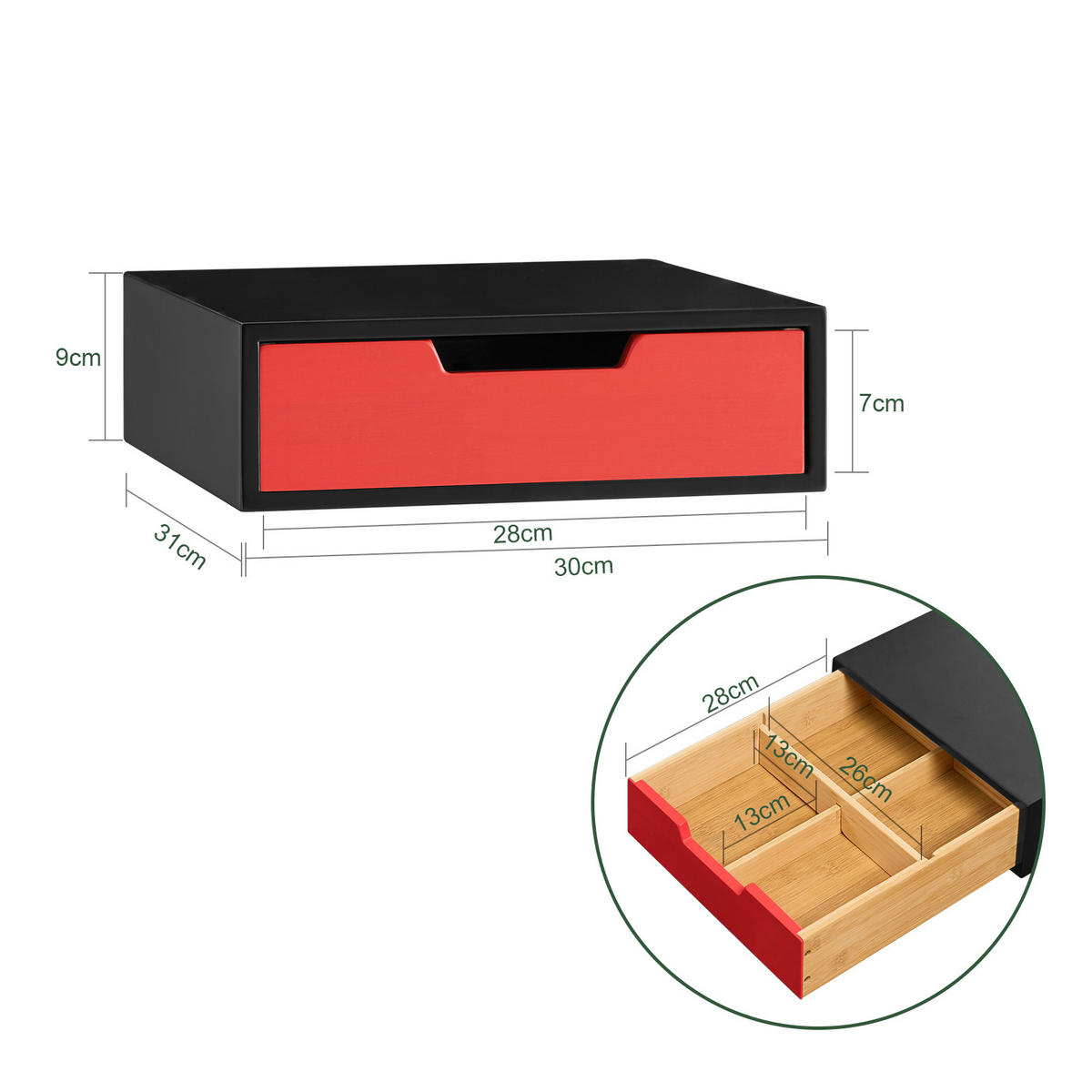 KAFFEE-KAPSELSTÄNDER Schwarz-Rot - Schwarz, Holz/Holzwerkstoff (30/9/31cm) - SoBuy