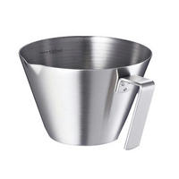 MESSBECHER Espresso 100 ml Edelstahl mit Skala - Silberfarben, Metall (0.1L)