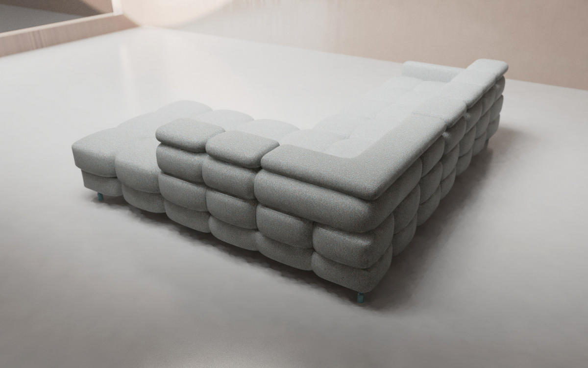 ECKSOFA - BUN - Rot - Arena 8 - Rechts - Rot, Holzwerkstoff (276/209cm) - Möblo