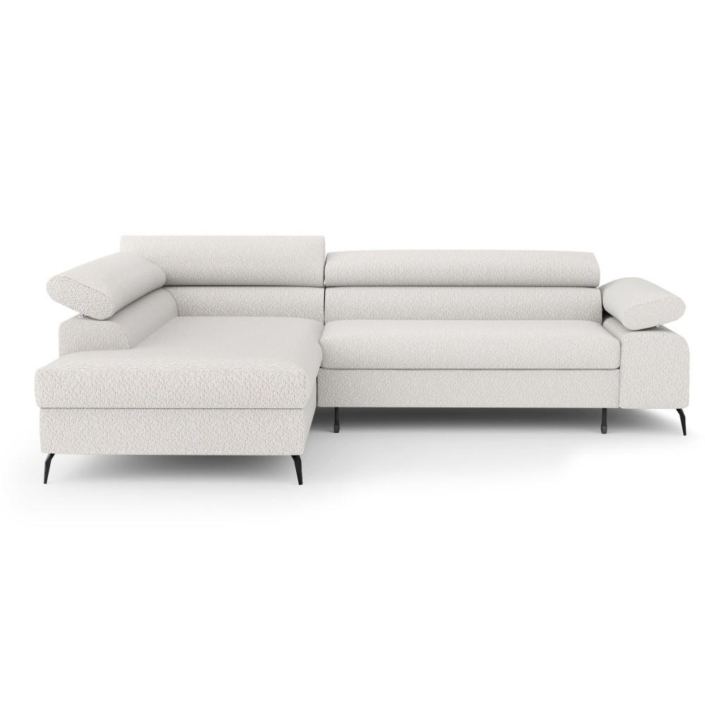 ECKSCHLAFSOFA Mellow mit Bettkasten, Beige, links - Beige/Schwarz, Textil (270/205cm) - Beautysofa