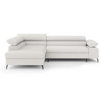 ECKSCHLAFSOFA Mellow mit Bettkasten, Beige, links - Beige/Schwarz, Textil (270/205cm) - Beautysofa