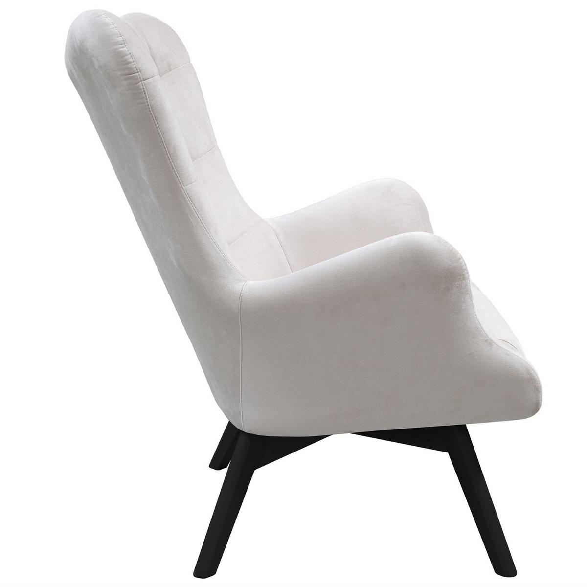 SESSEL SAND mit schwarzen Beinen - Ecru/Schwarz, Textil (80/105/86cm) - Lookway