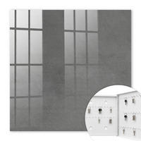 SCHLÜSSELBOX Weiß 30x30 cm – Türöffnung nach rechts - Graue Textur - Grau, Metall (30/30/5cm) - TULUP