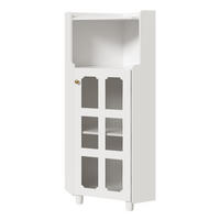 KÜCHENSCHRANK mit LED-Beleuchtung, App-Steuerung, MDF Lackiert, Wohnzimmer Bad, 63,5/124/63,5 cm - Weiß, Kunststoff (25/124/63.5cm) - Rolipo