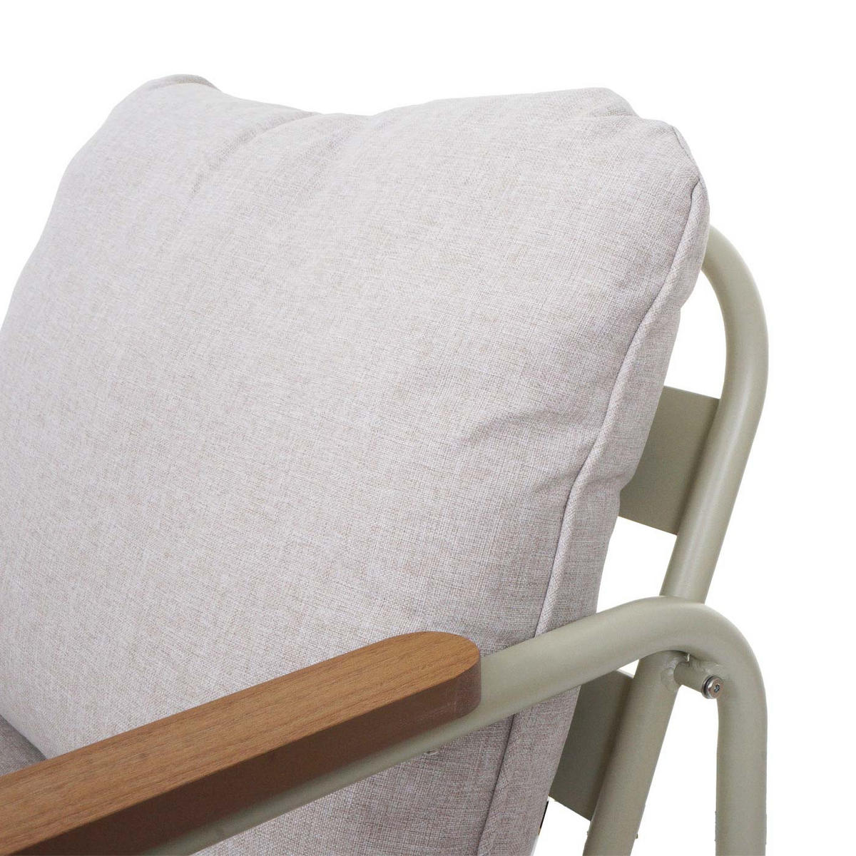 GARTENSESSEL aus Aluminium HxBxT 81x68x88cm Sitzhöhe 46cm Olefin Stoff/Textil (205 g/m²) Hellgrün Polster Beige - Grün, Metall (68/81/88cm) - PROREGAL