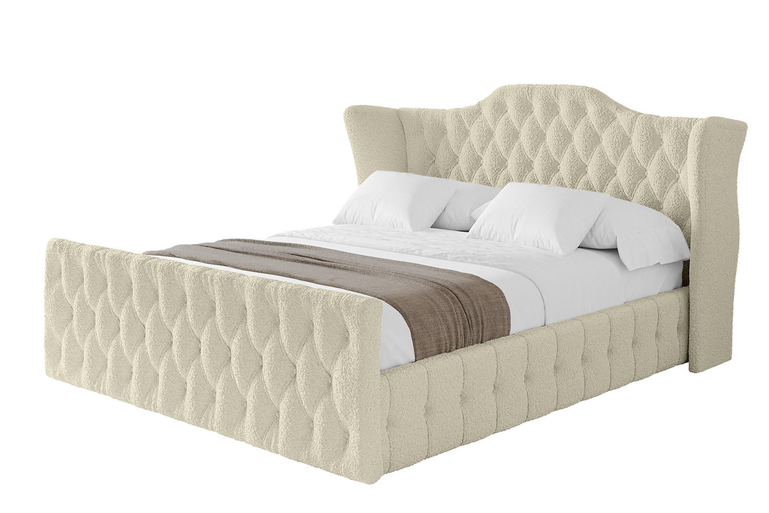 POLSTERBETT mit Bettkasten, Fußteil und Lattenrost, Boxbett ohne Matratze - MODY-Z 120x200 Beige - Taupe, Holzwerkstoff/Textil (120/200cm) - ALTDECOR