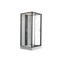 DUSCHKABINE Massagedusche - 90 x 90 x 215 cm - Regendusche & Handbrause - PRIMEA - Schwarz, Metall (90/90/215cm) - Vente-Unique