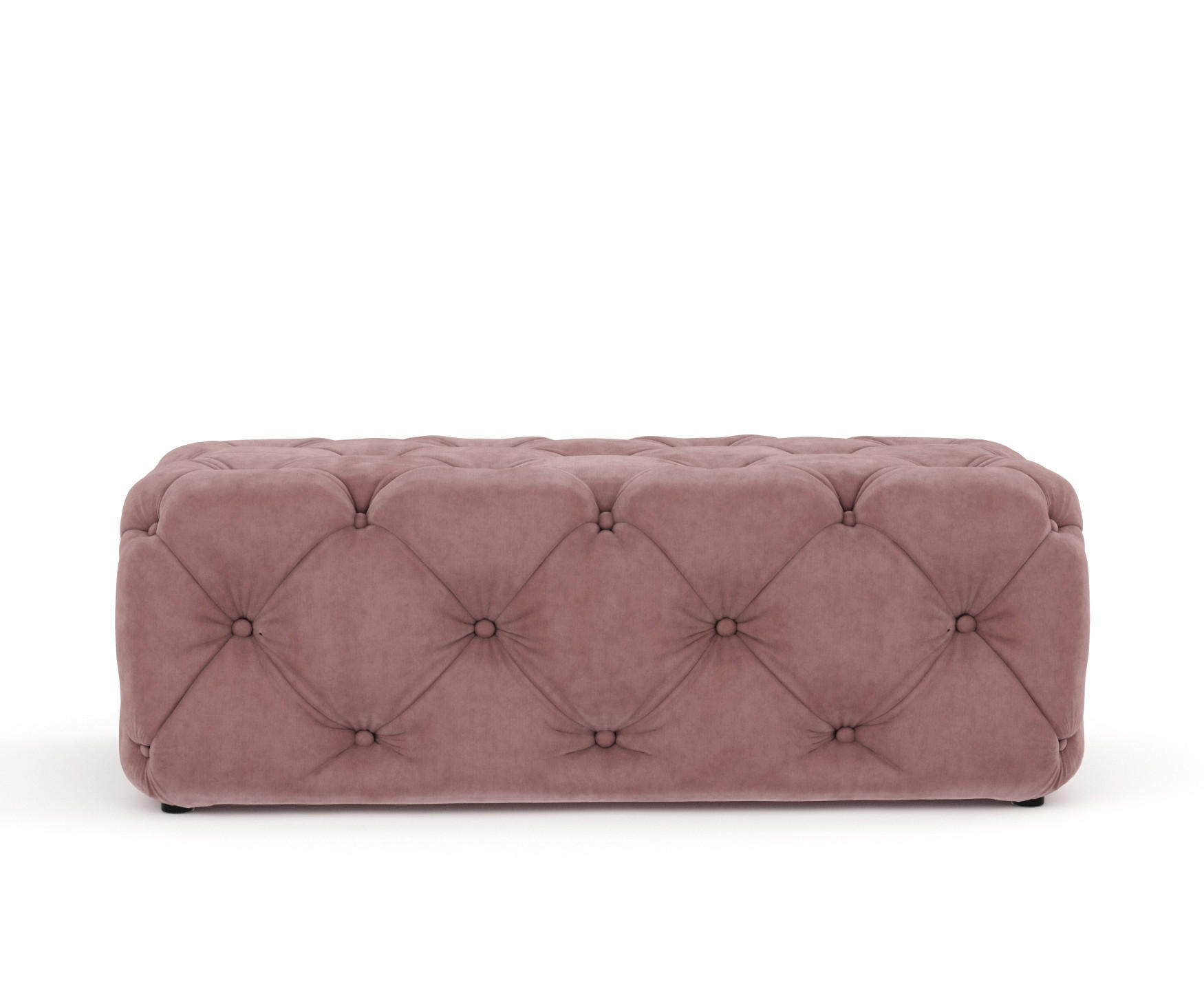 POUF Cosimo Rosa Samtstoff - Schwarz/Rosa, Holz/Holzwerkstoff (130/39/65cm) - Maison de Reve
