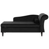 CHAISELONGUE Samtstoff schwarz rechtsseitig Luiro - Dunkelbraun/Schwarz, Textil (160/77/70cm) - Beliani