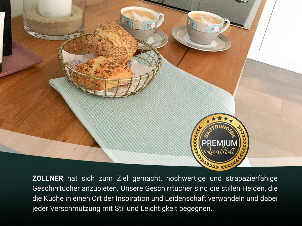 GESCHIRRTÜCHER, 4er-Set, 50x70 cm, 100% Baumwolle, Grün - Hellgrün, Textil (50/70cm) - Zollner