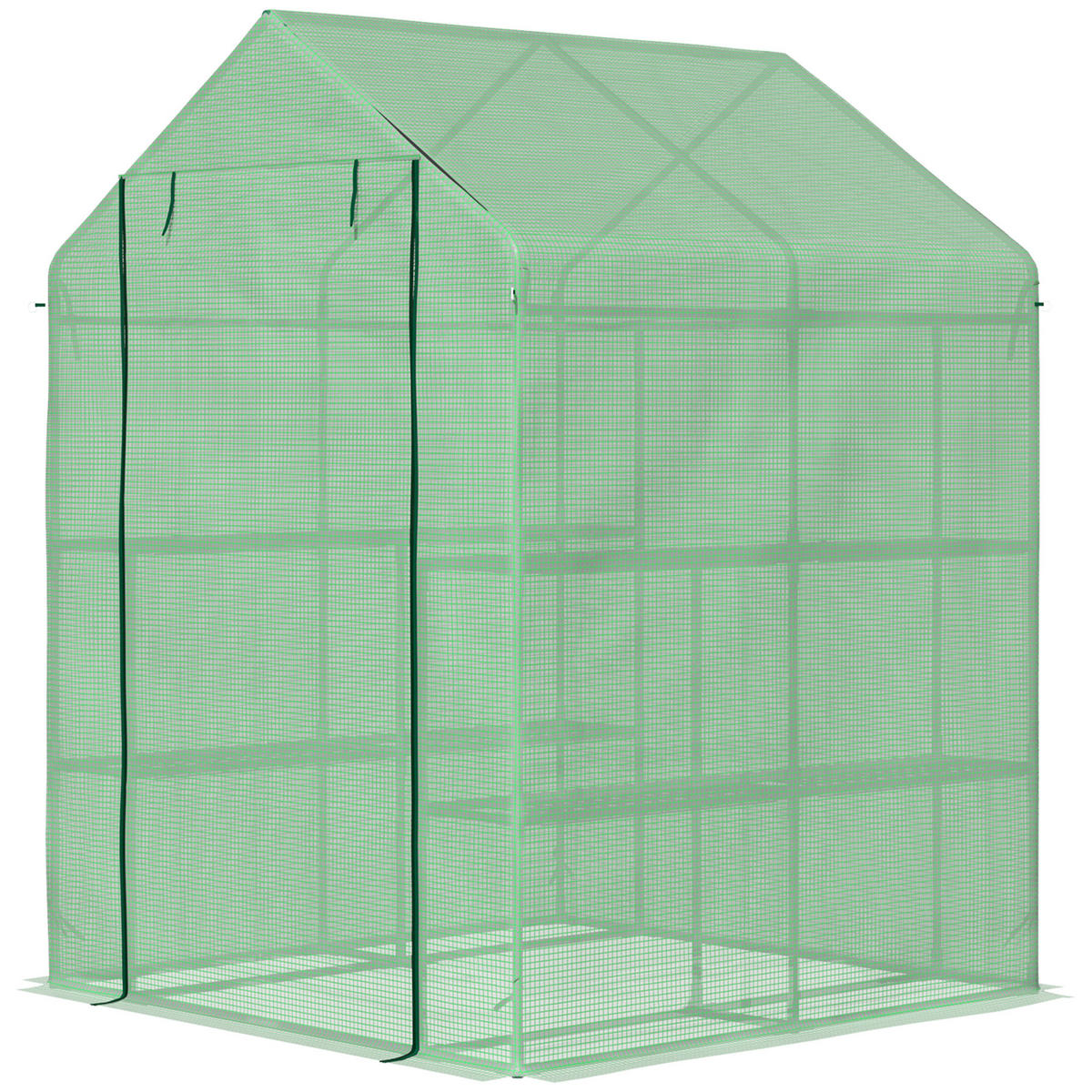 GEWÄCHSHAUS DE-12054 3 Etagen mit PE-Bache 140 g/m² Grün - Grün, Kunststoff (138/190/143cm) - ComfortXL