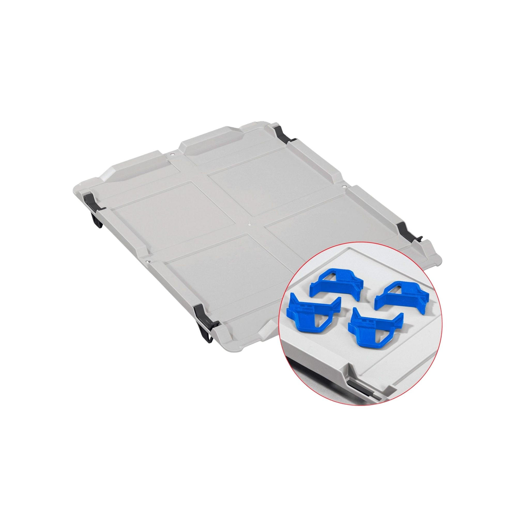 EUROBOX 8x Nextgen Color Mit Auflagedeckel 22x30x40cm Griffe Blau Offen - Blau, Kunststoff (30/22/40cm) - PROREGAL