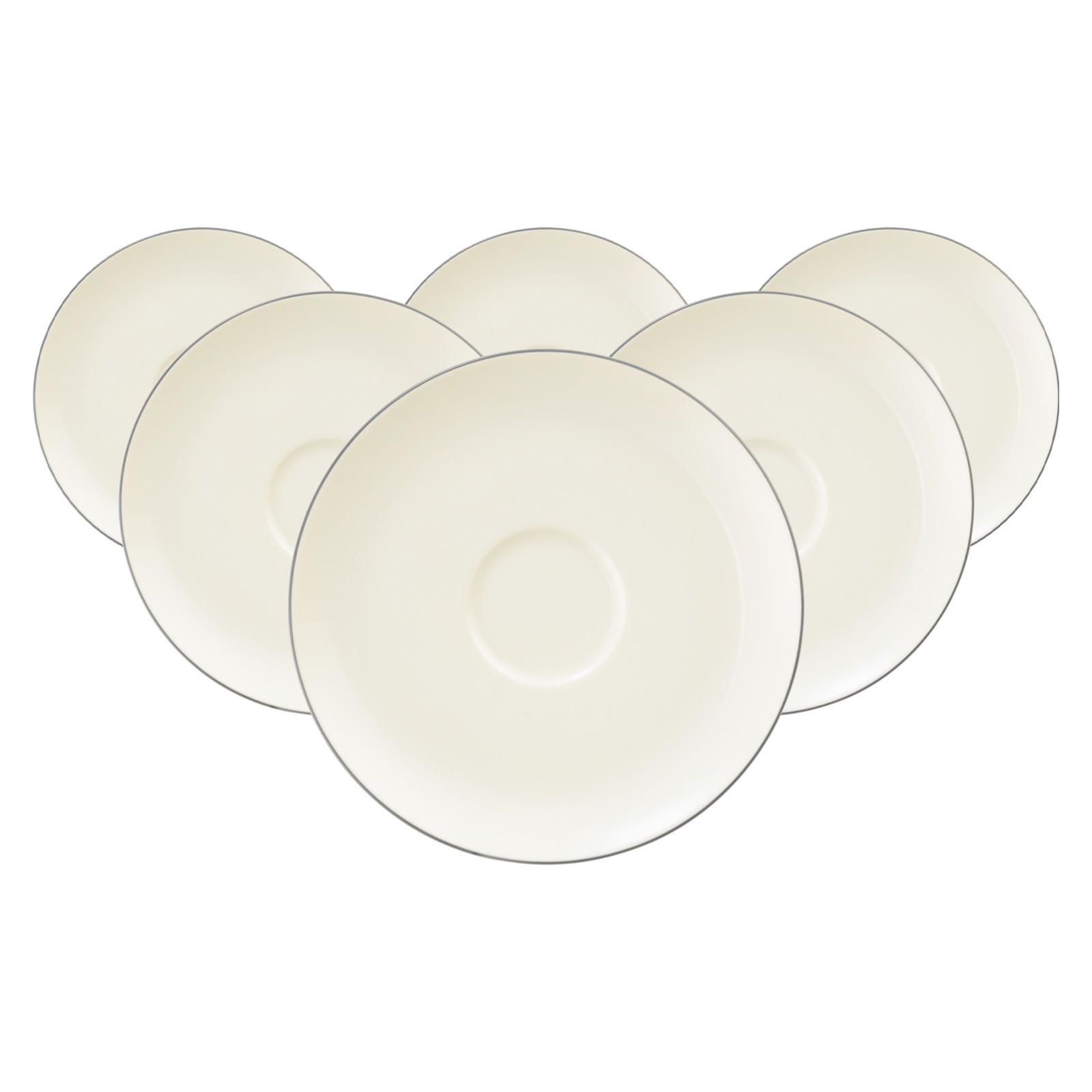 KOMBI-UNTERTASSEN Savona Fine Diamond creme ø 16 cm 6er Set - Creme, Keramik (16cm) - Seltmann Weiden