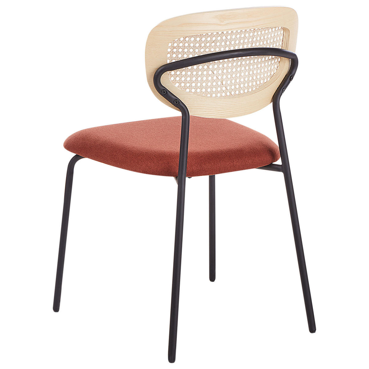 ESSZIMMERSTUHL 2er-Set Orange Mayetta - Schwarz/Naturfarben, Textil (50/81/51cm) - Beliani