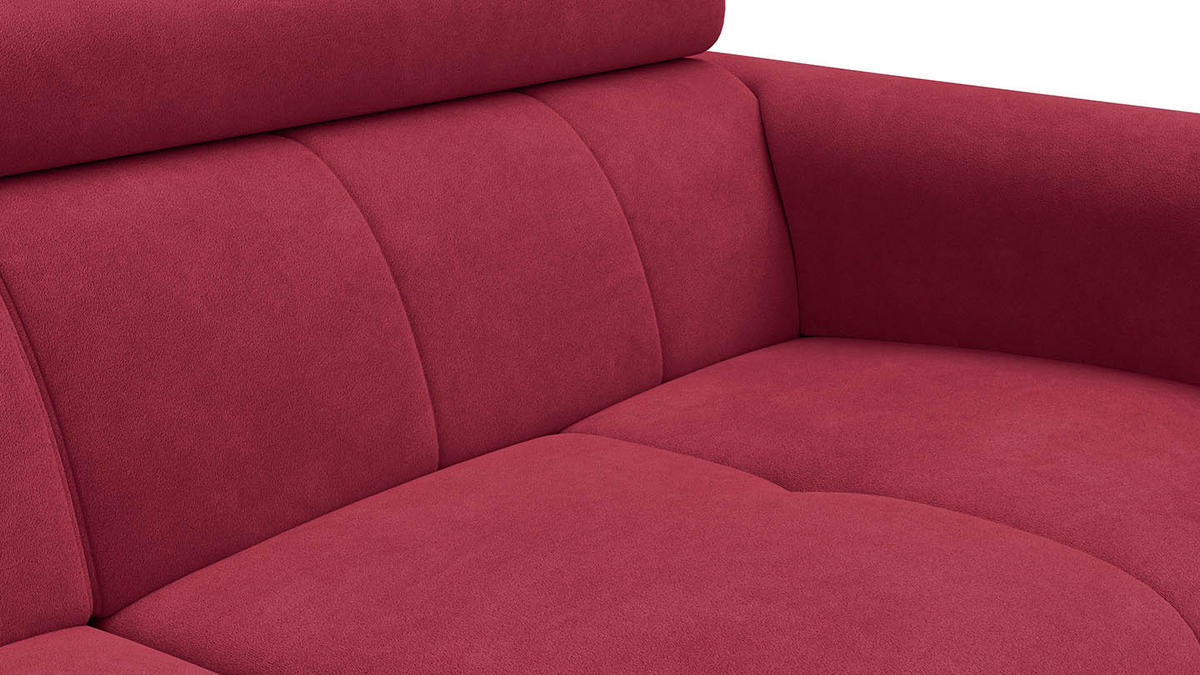 SOFA RODEN 3-Sitzer, rostrot, Veloursstoff - Rot, Holz/Textil (194/82/103cm) - Wozimo