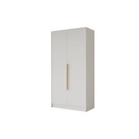 KLEIDERSCHRANK - PORTO - 102 - Weiß - Goldfarben/Weiß, Holzwerkstoff (102/200/51cm) - ALTDECOR