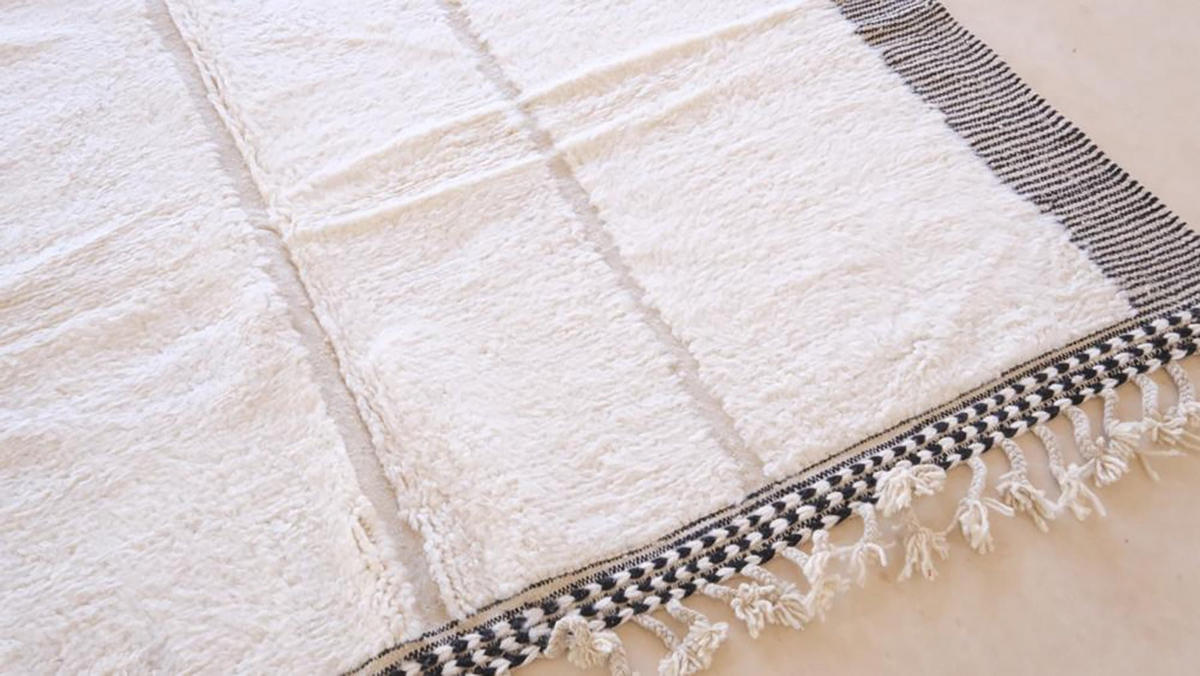BERBERTEPPICH aus Marokko aus reiner Wolle 250x 350 cm - Weiß, Naturmaterialien (250/350cm) - AFK Living
