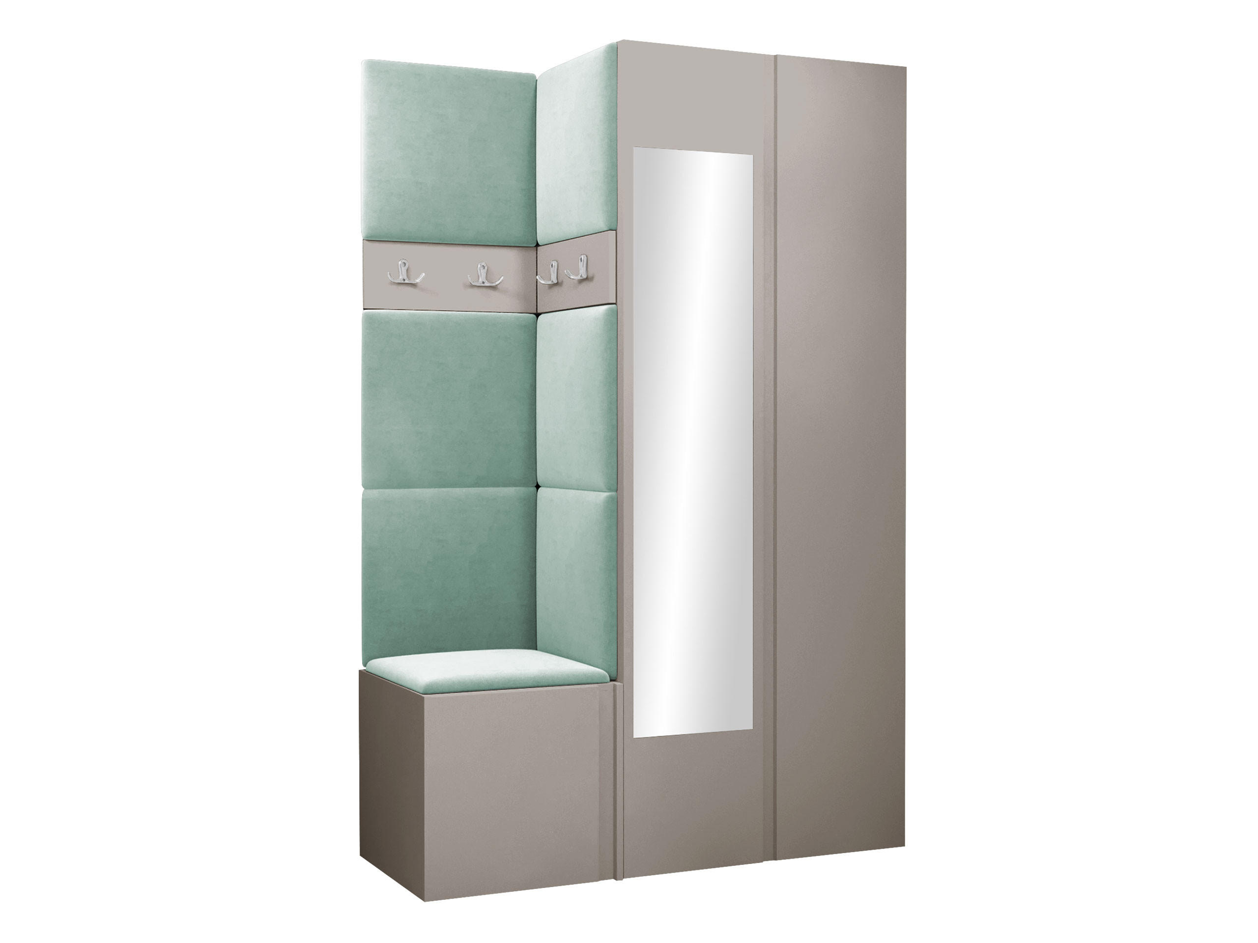 GARDEROBEN-SET Orion XXVI - Kaschmir/Mintgrün, Holzwerkstoff/Kunststoff (116/186/46cm) - MIRJAN24