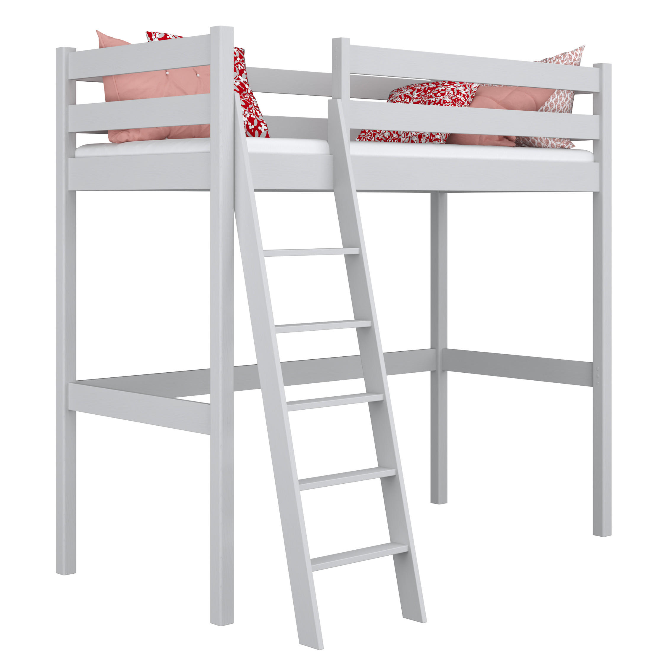 N-Wood Hochbett Grau 90x200 cm